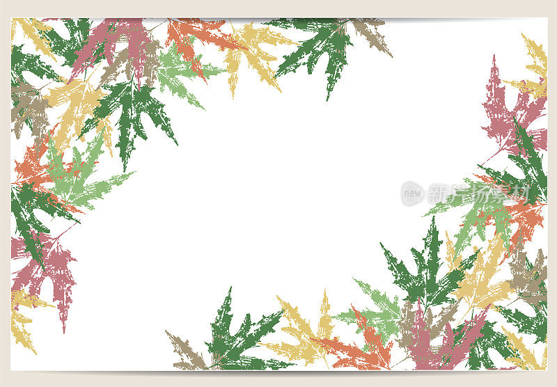 Autumn vector banner of leaves isolated on white background